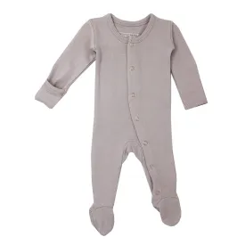 Organic Snap Footie in Light Gray