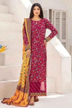 3PC Printed Unstitched Lawn Suit KLA-2411