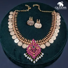 AADHYANTHA KASU NECKLACE - PINK