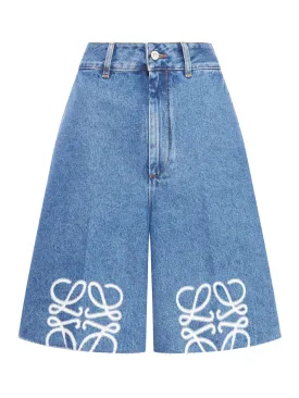 Anagram shorts in denim