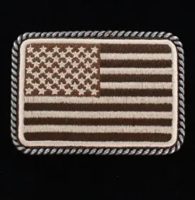 Ariat USA Flag Patch Rope Edge Belt Buckle A37010