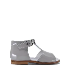 Beberlis Gray Patent T-Strap Sandal