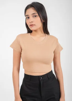 Beige — Sculpt Crop Top