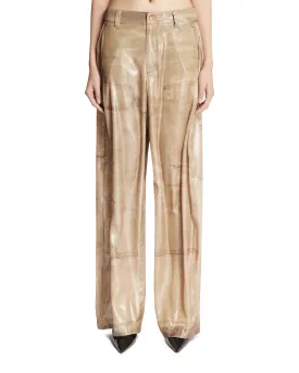 Beige Trompe-l'oeil Pants