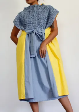 bloom dress - yellow & gray