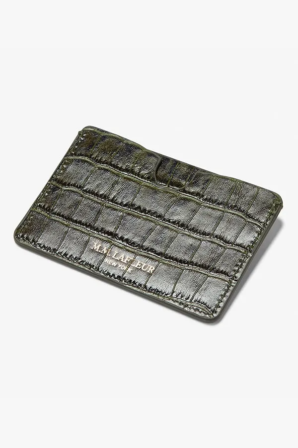 Card Case - Embossed Croc :: Nori