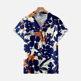 FLOWERS PRINTED ALOHA SHIRT