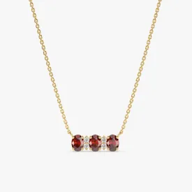 Garnet & Diamonds Necklace, Ariel