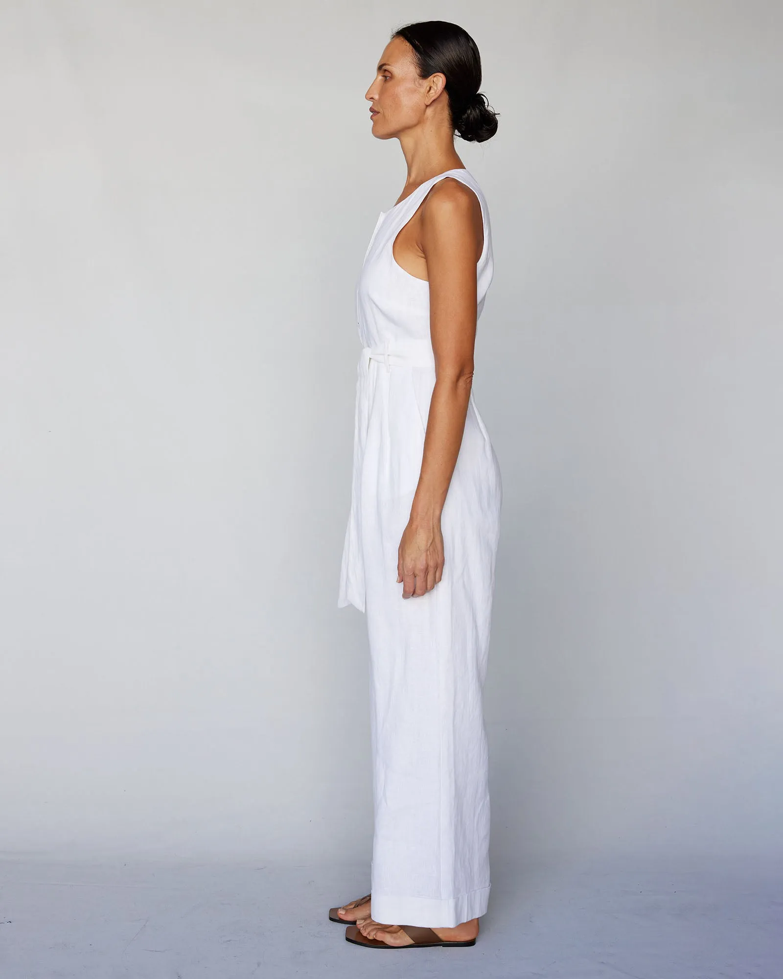 Imari Linen Jumpsuit - White