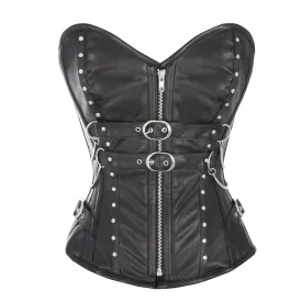 Jeremy Sheep Napa Leather Corset with Buckle Design