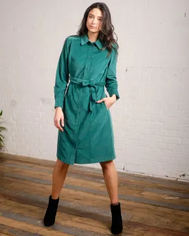 Kirsty Dress in Green Cord