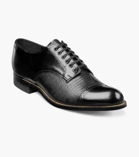 MADISON Lizard Cap Toe Oxford-Black | STACY ADAMS