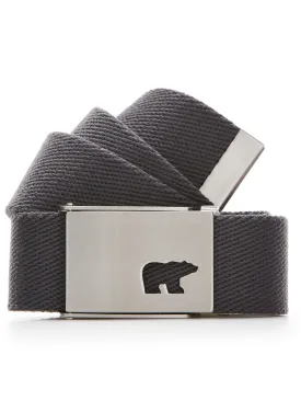 Men's Single Web Belt With Cutout Bear Logo