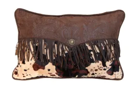 "Caldwell" Cowhide Fringed Envelope Pillow