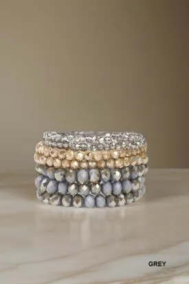 Stackable Beaded Bracelet Gray